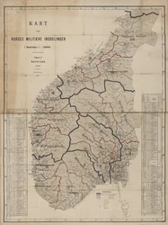 Karte aus der Kartensammlung der Nationalbibliothek. Die Karte wurde in Kristiania (1877) veröffentlicht und zeigt Norwegen.